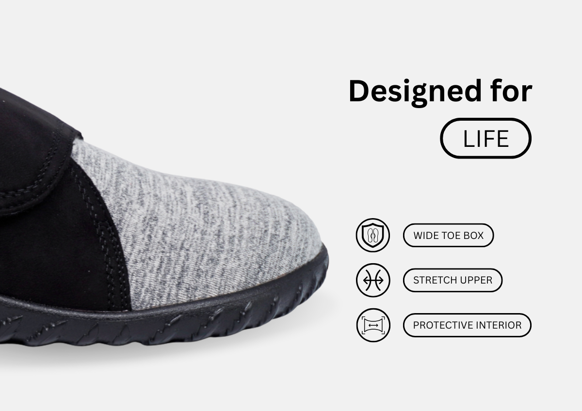 Comfortable diabetic footwear for women stretch fabric breathable design