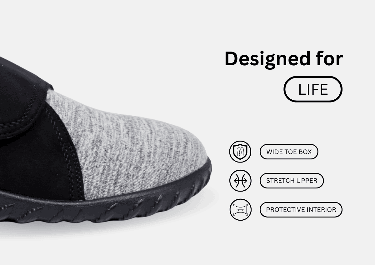Comfortable diabetic footwear for women stretch fabric breathable design