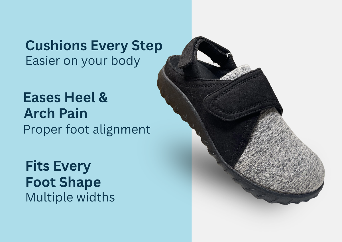 Ultra lightweight womens diabetic shoes with cushioned heel support