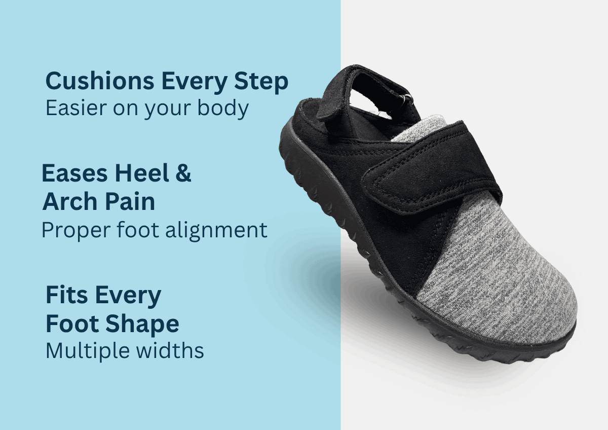 Ultra lightweight womens diabetic shoes with cushioned heel support
