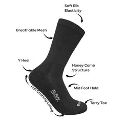 Diabetic Half Terry Full Length Silver Diabetic Socks for Men and Women | Soft, Cushioned Support with Non-Binding Top | Ideal for Sensitive Feet and Diabetic Care-Black ,Navy & Grey| Pack of 3 Diabetic Shoe - An Ortho Shoes Company