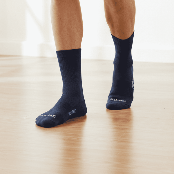 Diabetic Half Terry Full Length Silver Diabetic Socks for Men and Women | Soft, Cushioned Support with Non-Binding Top | Ideal for Sensitive Feet and Diabetic Care-Black ,Navy & Grey| Pack of 3 Diabetic Shoe - An Ortho Shoes Company
