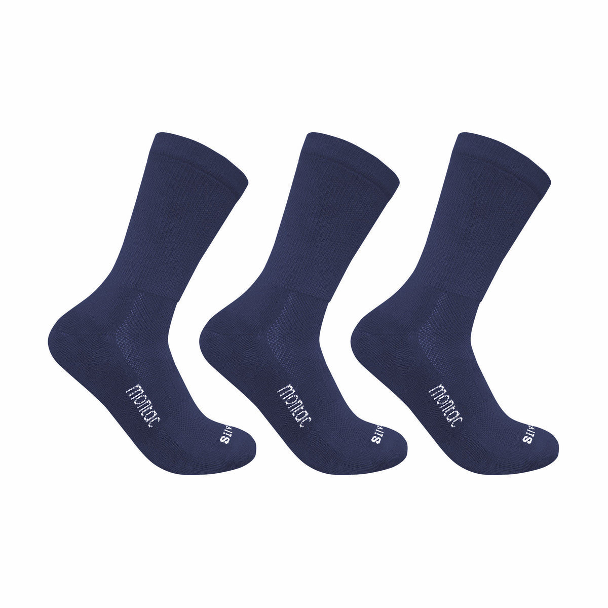 Montac Half Terry Full Length Silver Diabetic Socks for Men and Women | Soft, Cushioned Support with Non-Binding Top | Ideal for Sensitive Feet and Diabetic Care-Black ,Navy & Grey| Pack of 3