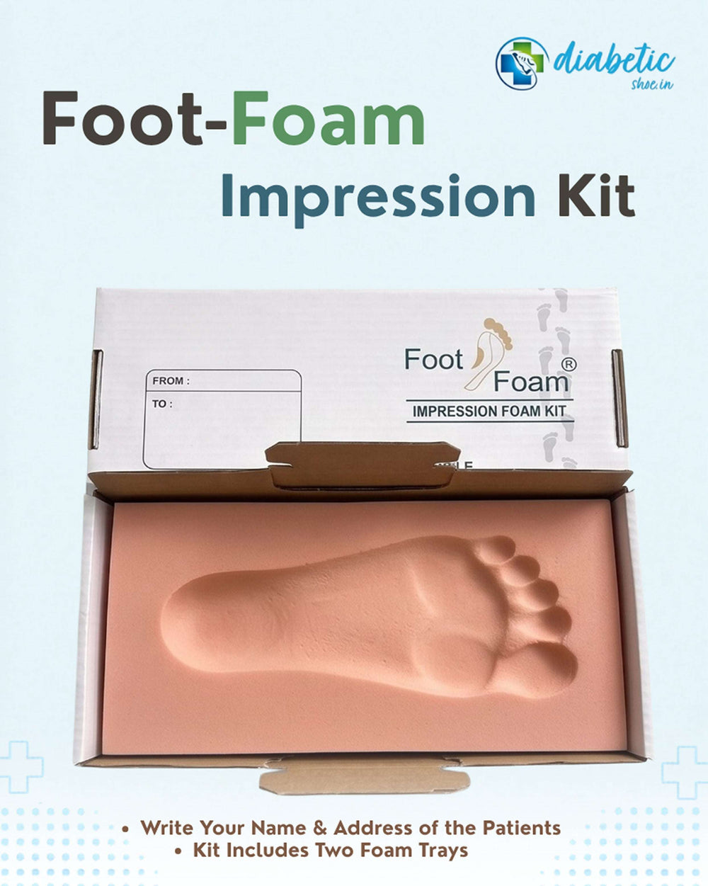 Diabetic foot pressure testing imprint box