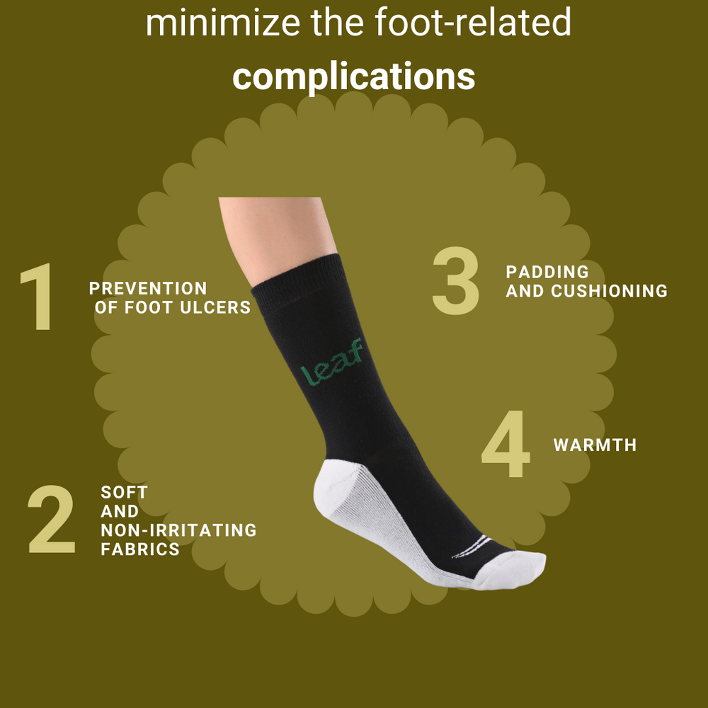 Leaf ortho Diabetic socks Set of 3 pairs White/Navy/Black