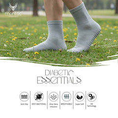 Montac Diabetic Essentials Socks, FIR Technology, Aloe Vera Infusion, Anti-Bacterial for Men’s & Women’s