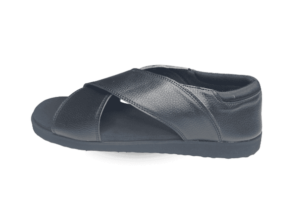 Black orthopedic shoes for men cushioned comfort