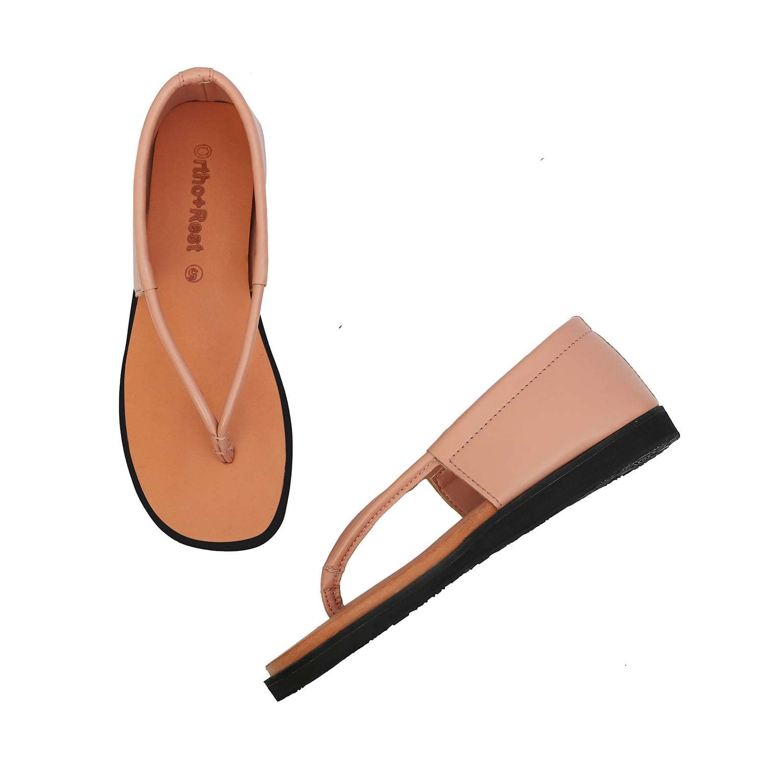 Ortho Rest Women's Comfortable and Stylish Flat Sandals Slipper | Soft Sole Casual Slip-On with back foot support (HH02) - Pink