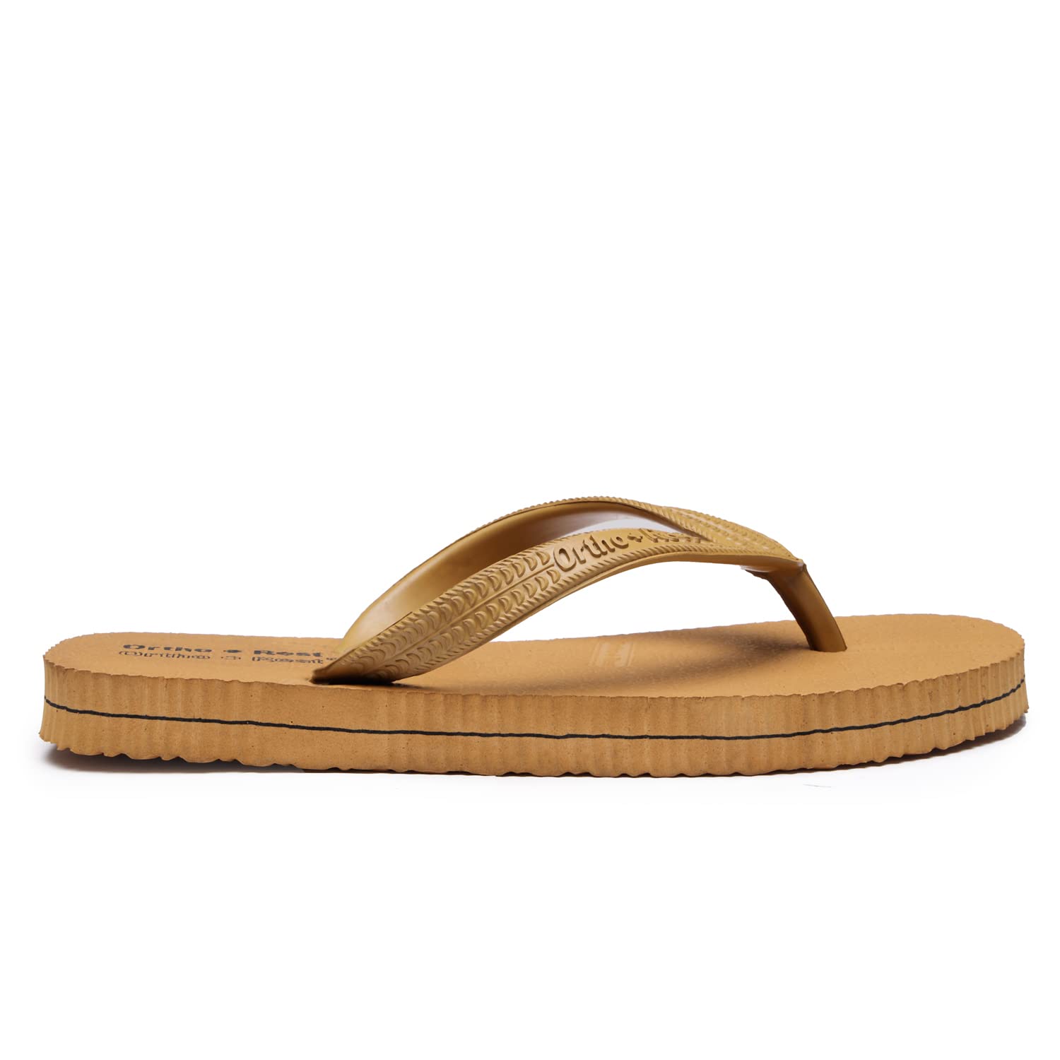 Ortho Rest Hawaii Chappal  Comfort Ortho Care, Bathroom Rubber Flip-Flops (R111) - Tan