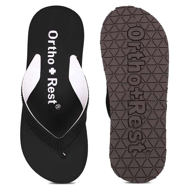 Ortho Rest  Slippers for Women with Cushioned Anti-Skid Sole (L219) - Black