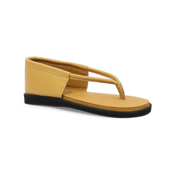Ortho Rest Women's Comfortable and Stylish Flat Sandals Slipper | Soft Sole Casual Slip-On with back foot support (HH02) - Tan