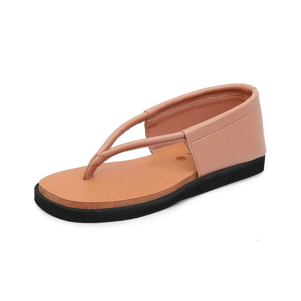 Ortho Rest Women's Comfortable and Stylish Flat Sandals Slipper | Soft Sole Casual Slip-On with back foot support (HH02) - Pink