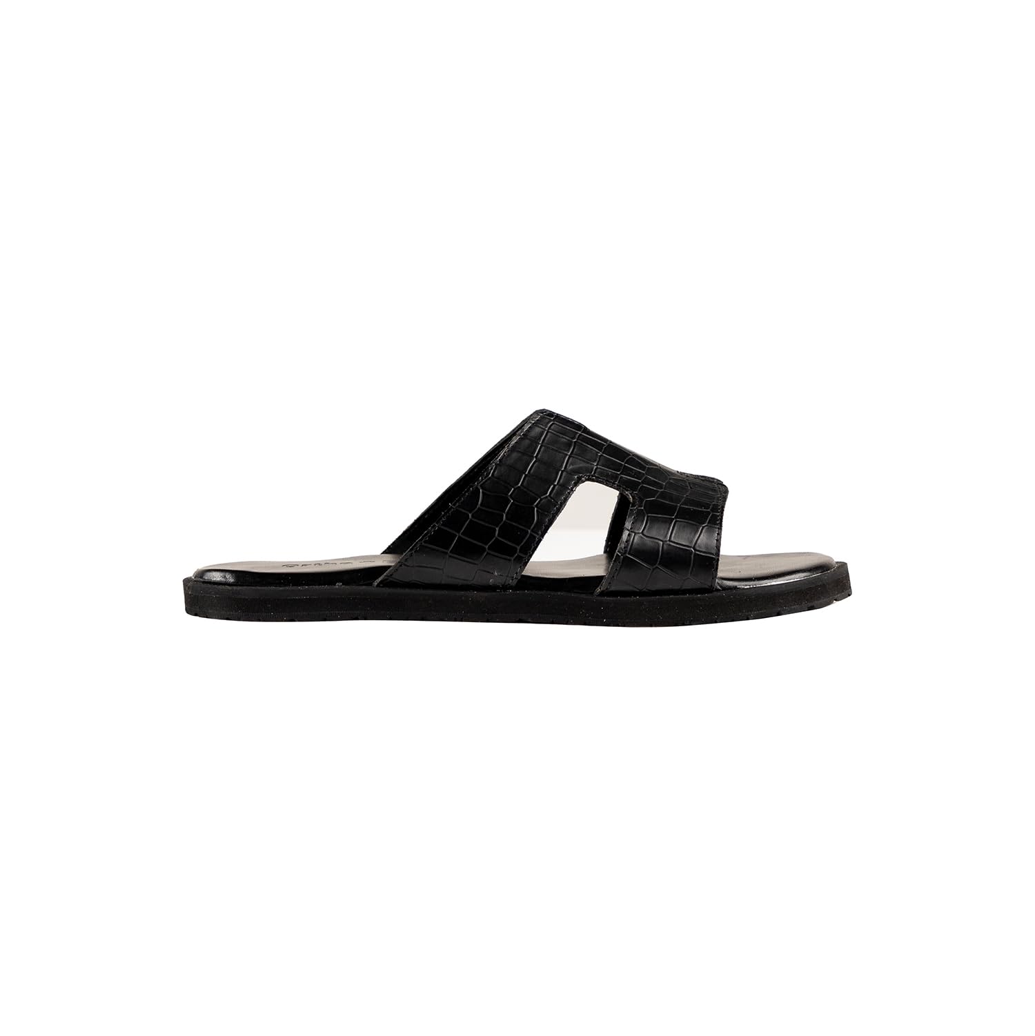 Ortho Rest Women’s Stylish Crocodile Textured Slider Sandals (HH01) - Black