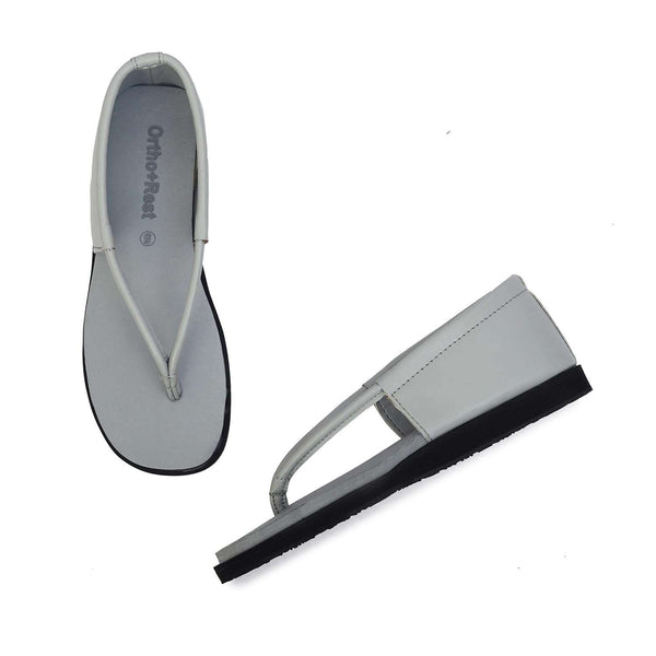 Ortho Rest Women's Comfortable and Stylish Flat Sandals Slipper | Soft Sole Casual Slip-On with back foot support (HH02) - Grey