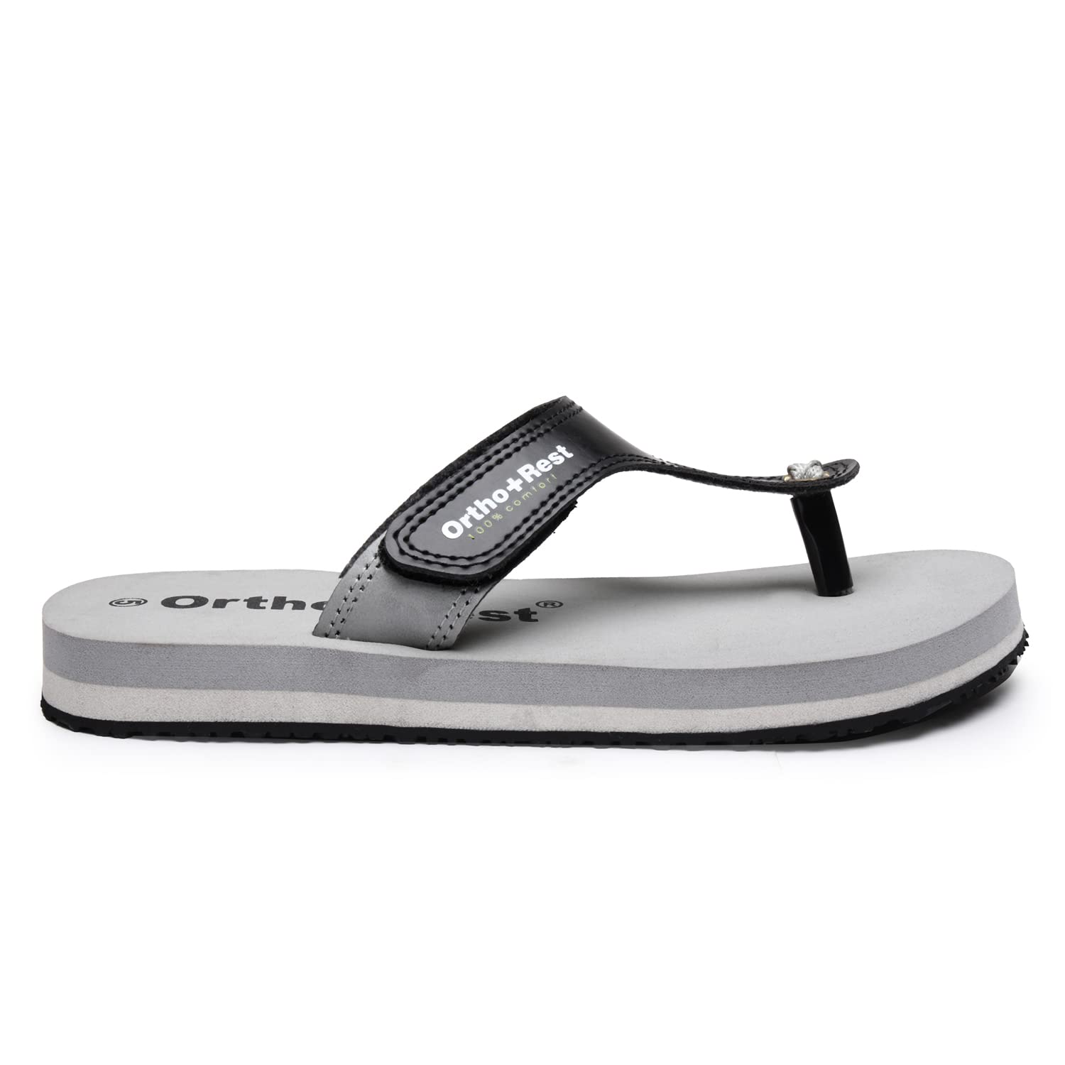 Ortho Rest Comfort Extra Soft Ortho Slippers for Women |  Doctor Chappal Footwear | Casual Flip Flops for Home Daily Use (L700) - Grey