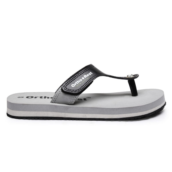 Ortho Rest Comfort Extra Soft Ortho Slippers for Women |  Doctor Chappal Footwear | Casual Flip Flops for Home Daily Use (L700) - Grey