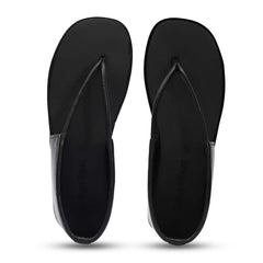 Ortho Rest Women's Comfortable and Stylish Flat Sandals Slipper | Soft Sole Casual Slip-On with back foot support (HH02) - Black