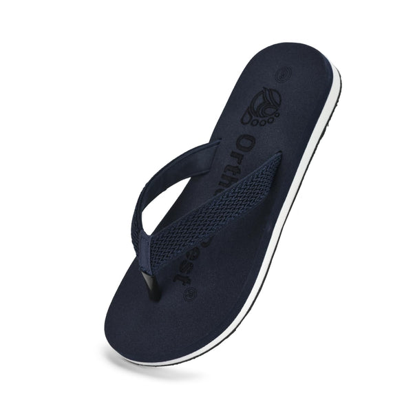 Ortho Rest Women's Comfortable and Stylish Flat Sandals Slipper | Soft Sole Casual Slip-On with back foot support (L217) - Blue