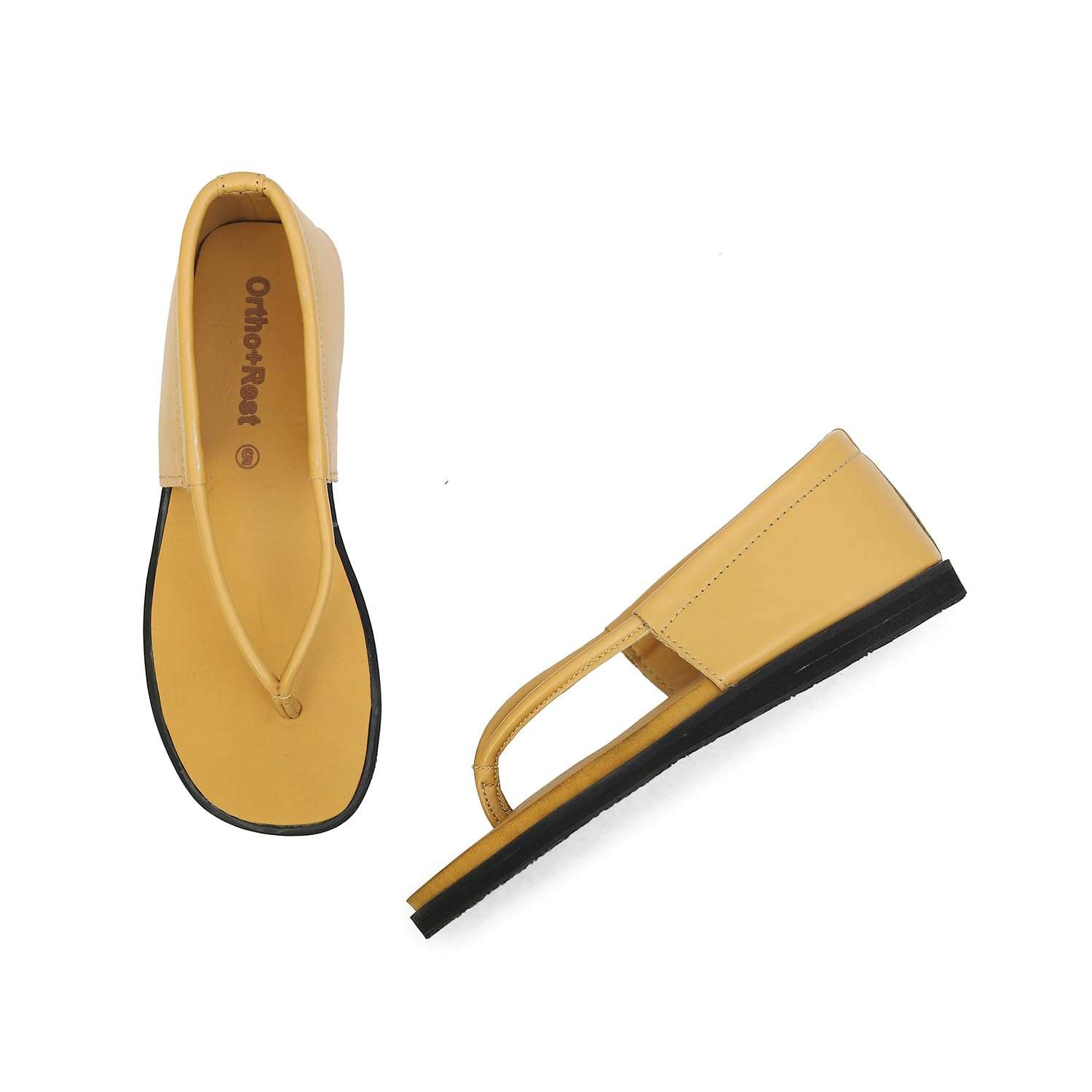 Ortho Rest Women's Comfortable and Stylish Flat Sandals Slipper | Soft Sole Casual Slip-On with back foot support (HH02) - Tan