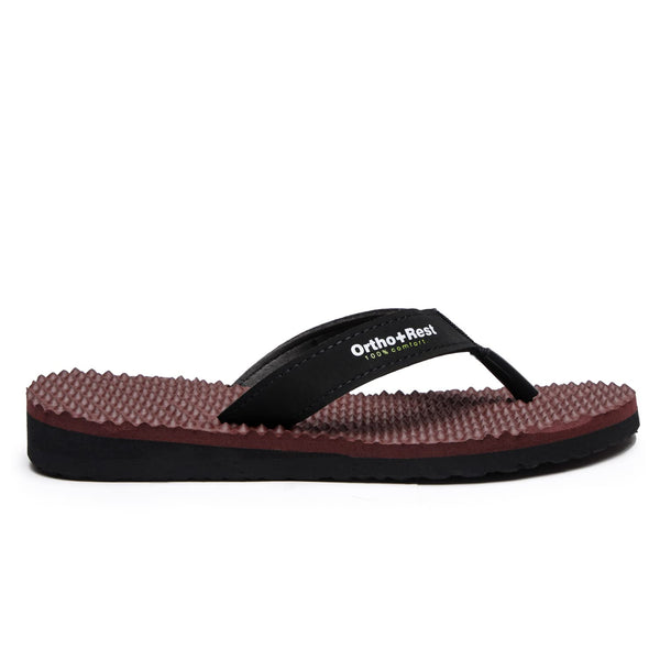 Ortho Rest Women's Comfortable and Stylish Flat Sandals Slipper | Soft Sole Casual Slip-On with back foot support (L777) - Maroon