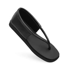 Ortho Rest Women's Comfortable and Stylish Flat Sandals Slipper | Soft Sole Casual Slip-On with back foot support (HH02) - Black