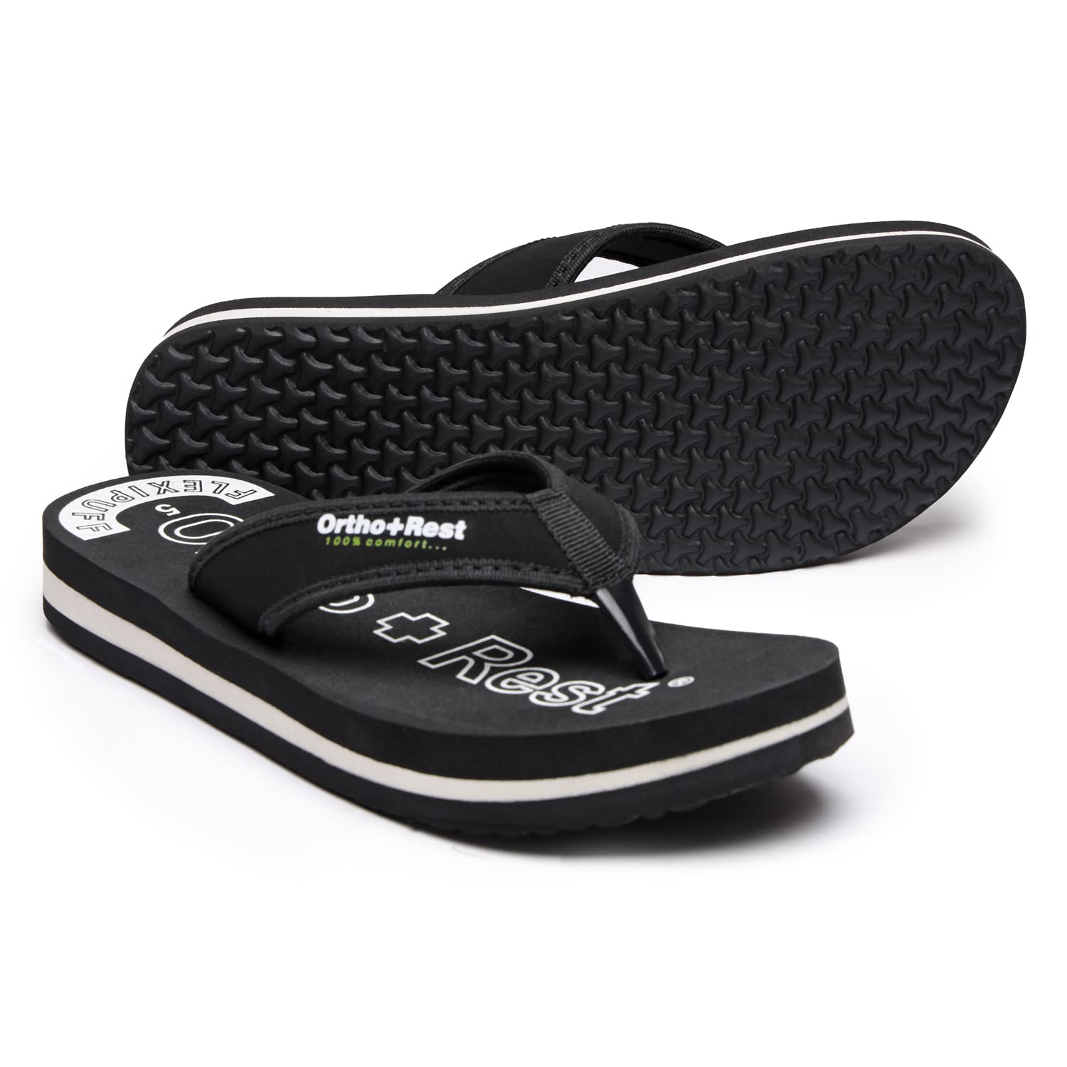 Ortho Rest Comfort Extra Soft Ortho Slippers for Women |  Doctor Chappal Footwear | Casual Flip Flops for Home Daily Use (L333) - Black