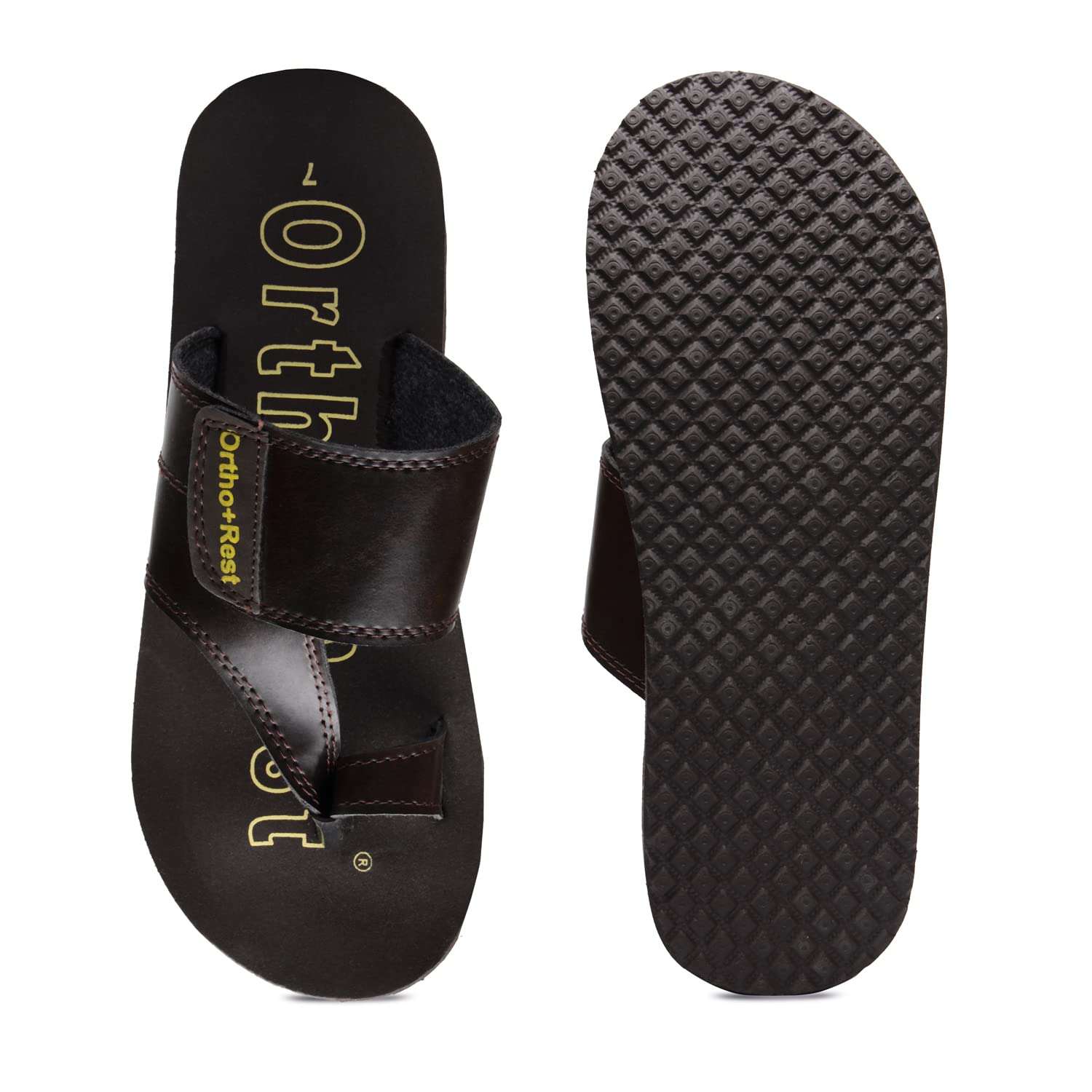 Ortho Rest Extra Comfortable Ortho Slippers for Men Daily Use (M444A) - Brown