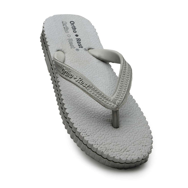 Ortho Rest Hawaii Chappal  Comfort Ortho Care, Bathroom Rubber Flip-Flops (R111) - Light Grey