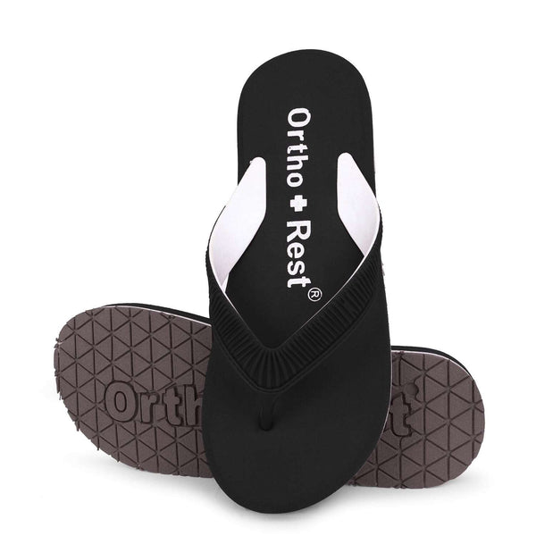 Ortho Rest  Slippers for Women with Cushioned Anti-Skid Sole (L219) - Black