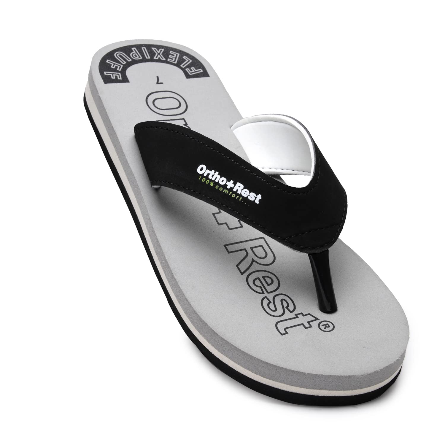 Ortho Rest Men Slipper  Super Soft, Lightweight and Comfortable Flip Flops for Home Daily Use (M555) - Grey