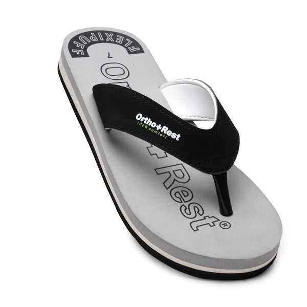 Ortho Rest Men Slipper  Super Soft, Lightweight and Comfortable Flip Flops for Home Daily Use (M555) - Grey