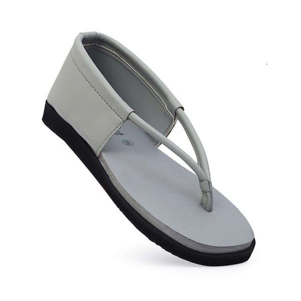Ortho Rest Women's Comfortable and Stylish Flat Sandals Slipper | Soft Sole Casual Slip-On with back foot support (HH02) - Grey
