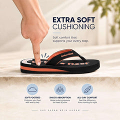 Ortho Rest Comfort Extra Soft Ortho Slippers for Women |  Doctor Chappal Footwear | Casual Flip Flops for Home Daily Use (L222) - Black