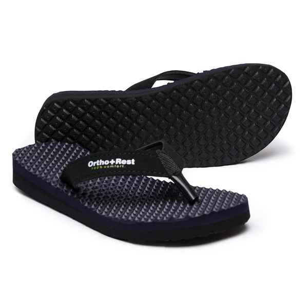 Ortho Rest Women's Comfortable and Stylish Flat Sandals Slipper | Soft Sole Casual Slip-On with back foot support (L777) - Blue