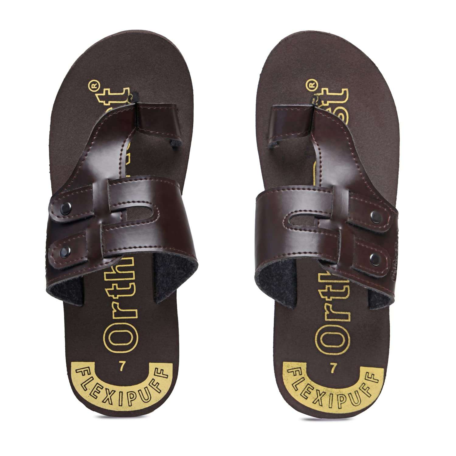 Ortho Rest Extra Comfortable Ortho Slippers for Men Daily Use (M444) - Brown