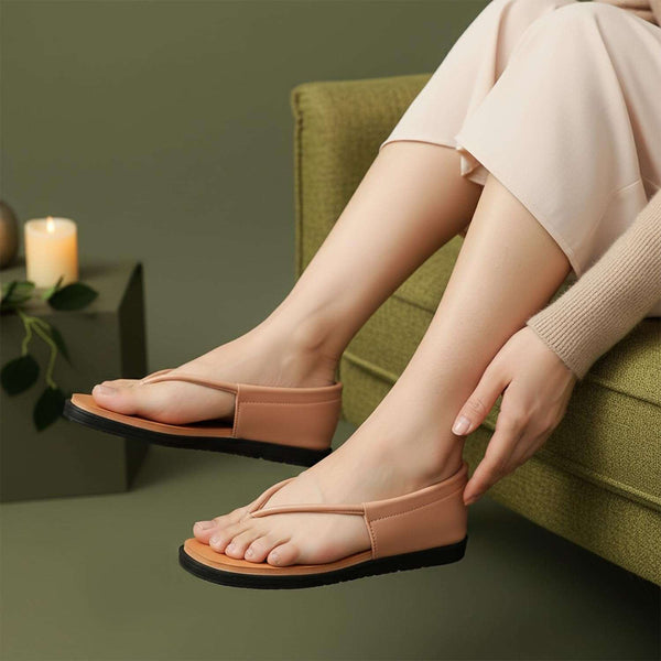 Ortho Rest Women's Comfortable and Stylish Flat Sandals Slipper | Soft Sole Casual Slip-On with back foot support (HH02) - Pink