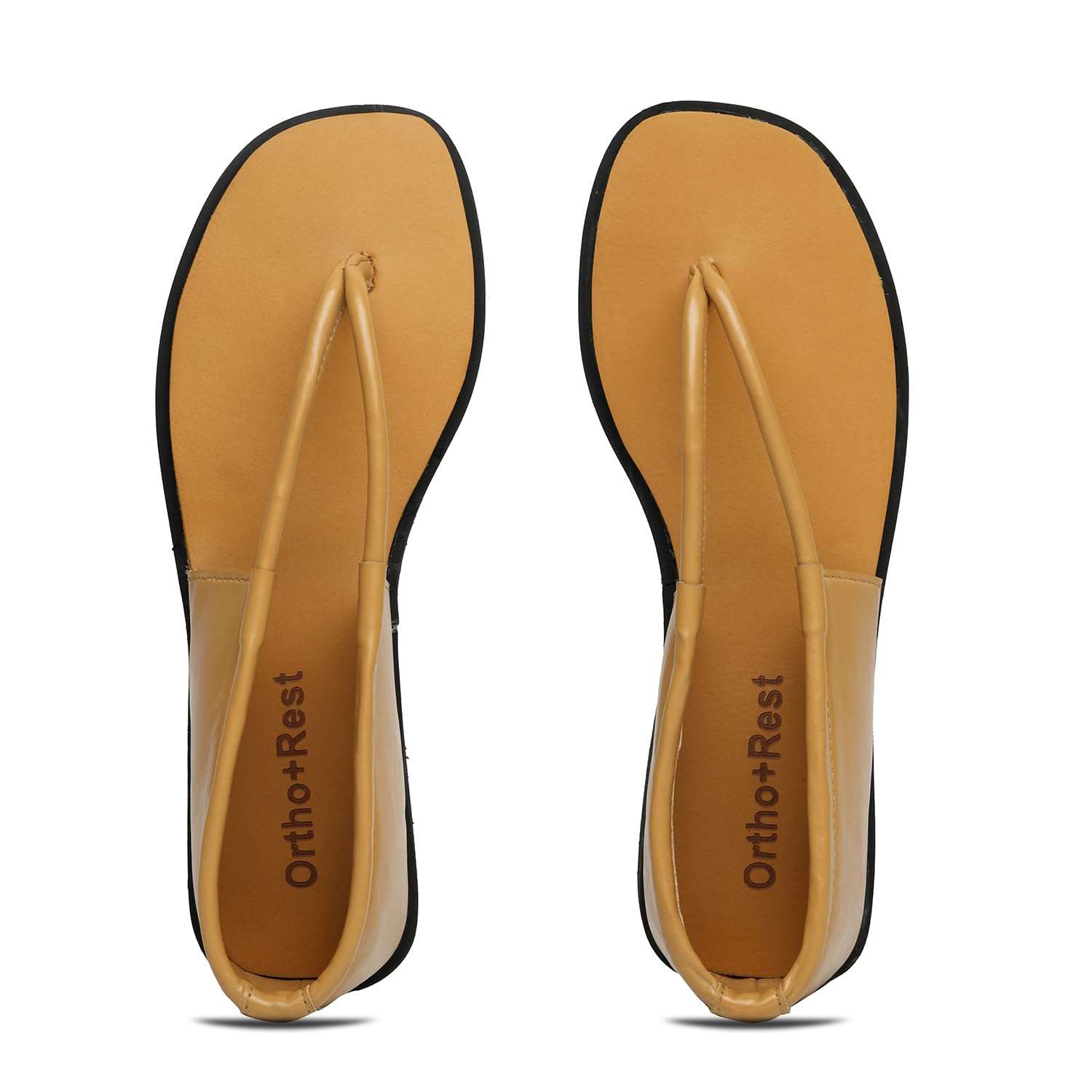 Ortho Rest Women's Comfortable and Stylish Flat Sandals Slipper | Soft Sole Casual Slip-On with back foot support (HH02) - Tan