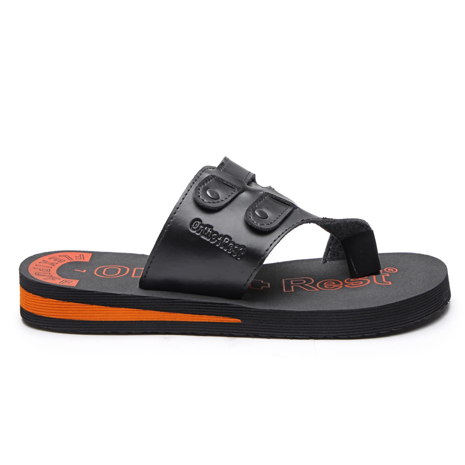 Ortho Rest Extra Comfortable Ortho Slippers for Men Daily Use (M444) - Black