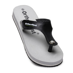 Ortho Rest Comfort Extra Soft Ortho Slippers for Women |  Doctor Chappal Footwear | Casual Flip Flops for Home Daily Use (L700) - Grey