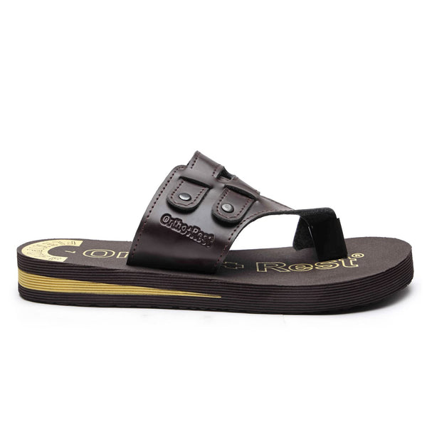 Ortho Rest Extra Comfortable Ortho Slippers for Men Daily Use (M444) - Brown