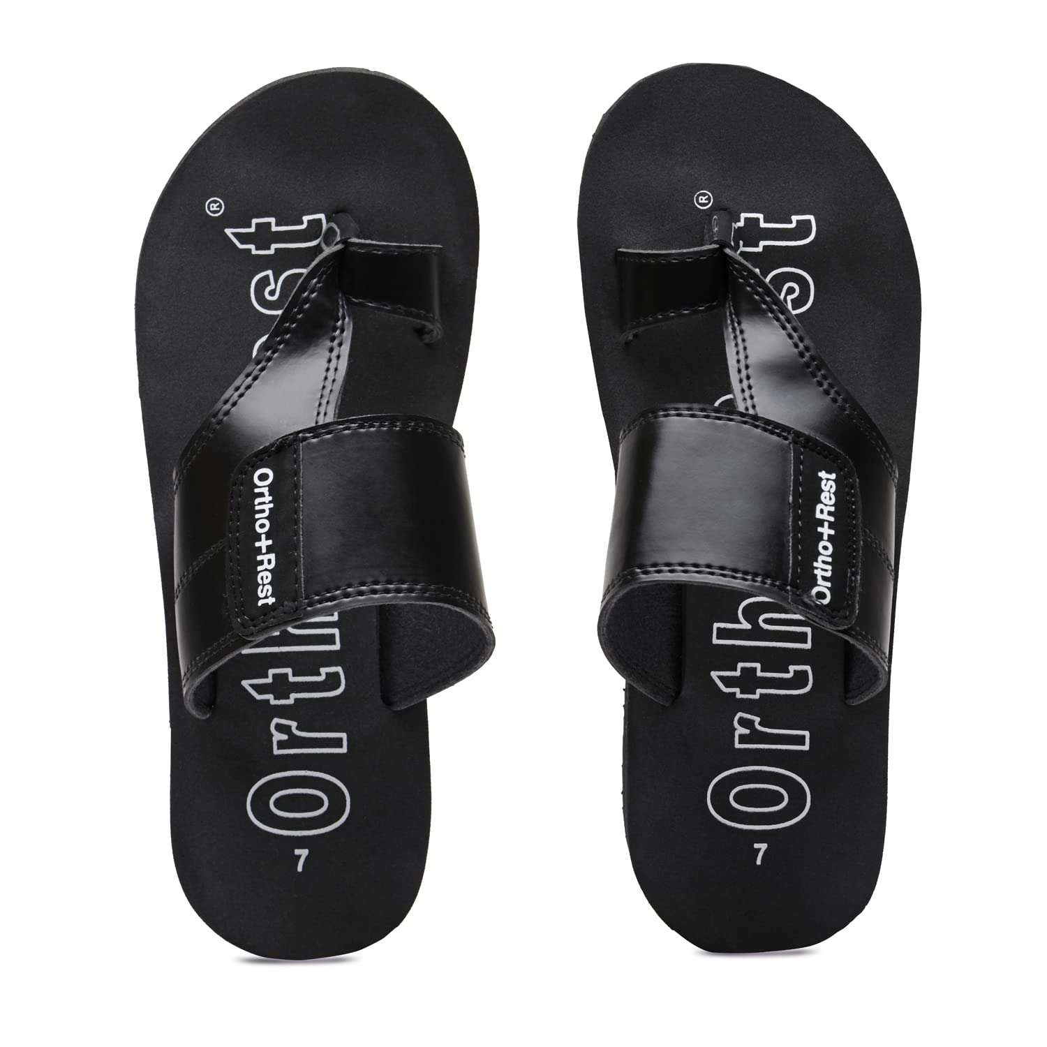 Ortho Rest Extra Comfortable Ortho Slippers for Men Daily Use (M444A) - Black