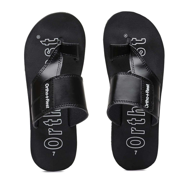 Ortho Rest Extra Comfortable Ortho Slippers for Men Daily Use (M444A) - Black