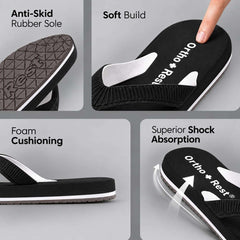 Ortho Rest  Slippers for Women with Cushioned Anti-Skid Sole (L219) - Black