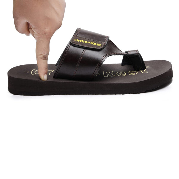 Ortho Rest Extra Comfortable Ortho Slippers for Men Daily Use (M444A) - Brown