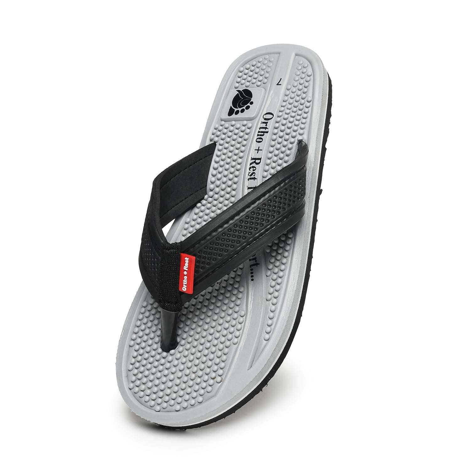 Ortho Rest  Men's Flip Flops with Acupressure Footbed (M10015) - Grey