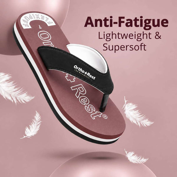 Ortho Rest Men Slipper  Super Soft, Lightweight and Comfortable Flip Flops for Home Daily Use (M555) - Maroon