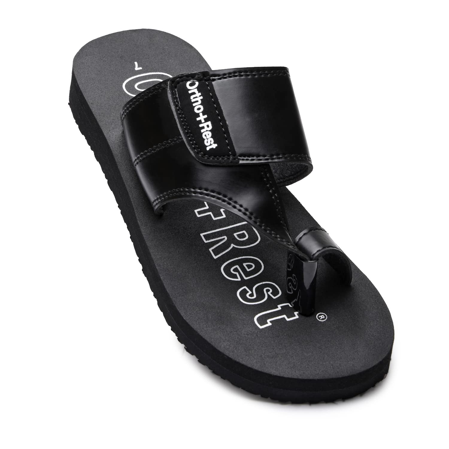 Ortho Rest Extra Comfortable Ortho Slippers for Men Daily Use (M444A) - Black