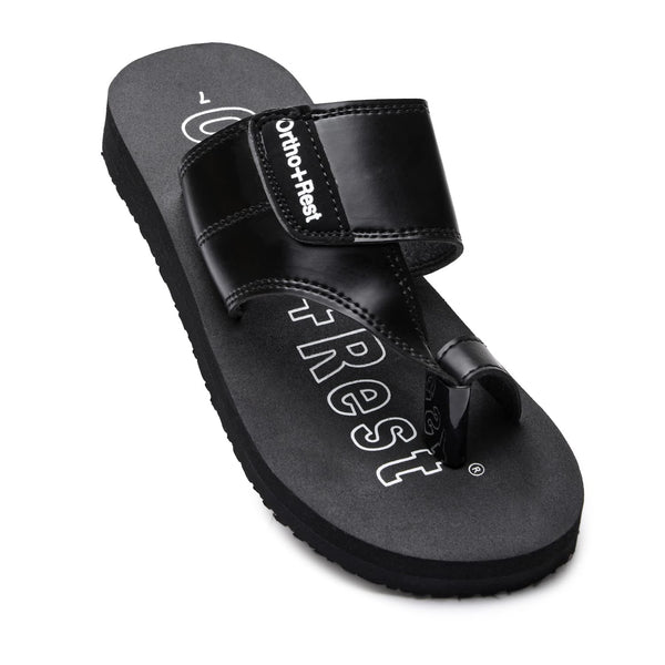Ortho Rest Extra Comfortable Ortho Slippers for Men Daily Use (M444A) - Black