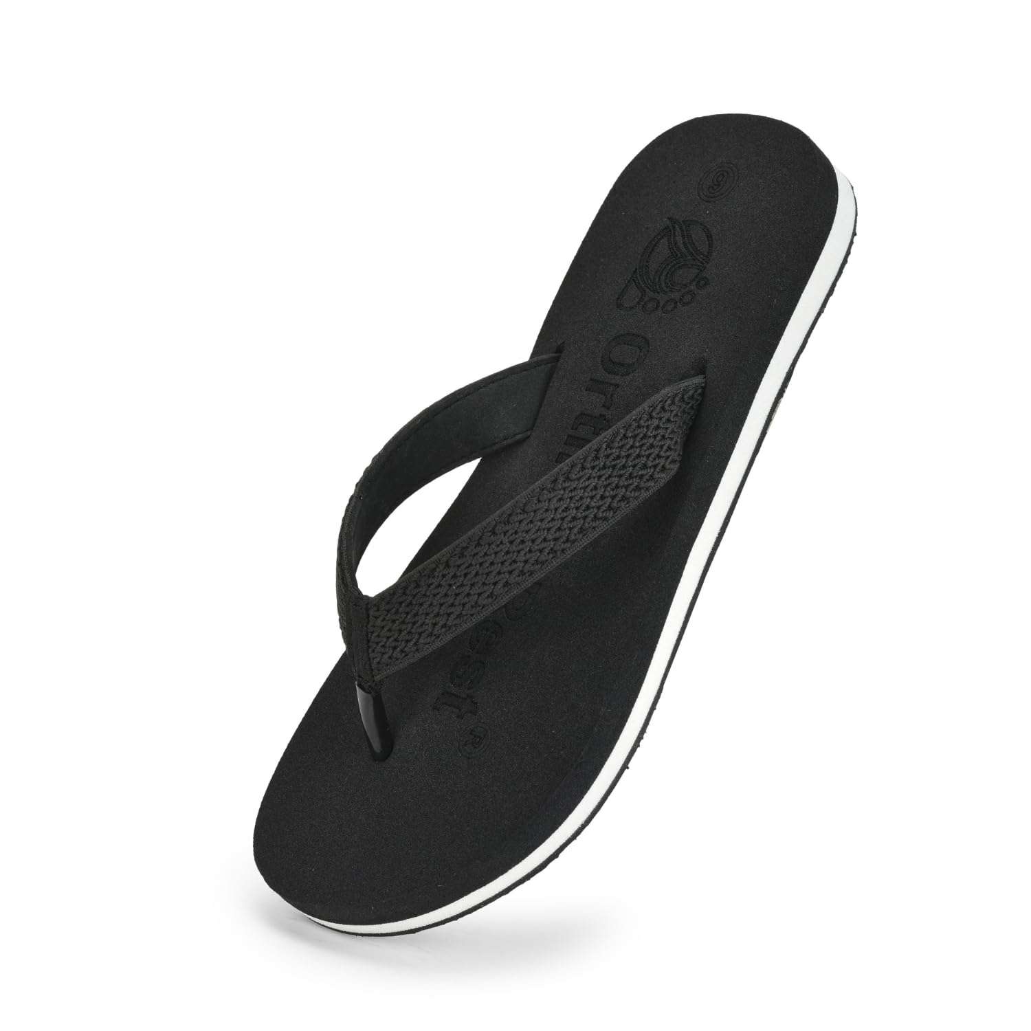Ortho Rest Women's Comfortable and Stylish Flat Sandals Slipper | Soft Sole Casual Slip-On with back foot support (L217) - Black
