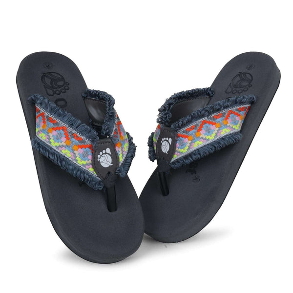 Ortho Rest Women's Comfortable and Stylish Flat Sandals Slipper | Soft Sole Casual Slip-On with back foot support (L3550) - Grey